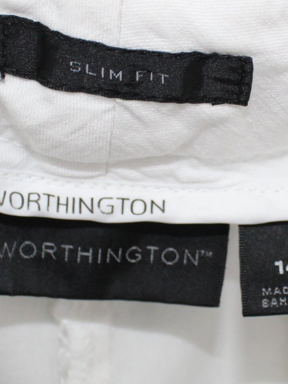 WORTHINGTON Stretch Ankle Pants White Sz 14 Casual Stylish Crop - Picture 2 of 3